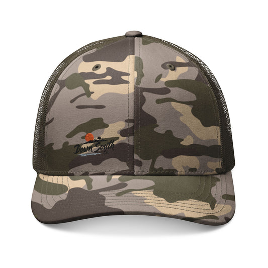 Camo Trucker Hat — Embroidered Outdoor Mesh Cap