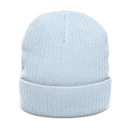 Down South Ribbed Knit Beanie — Embroidered Cuffed Winter Hat