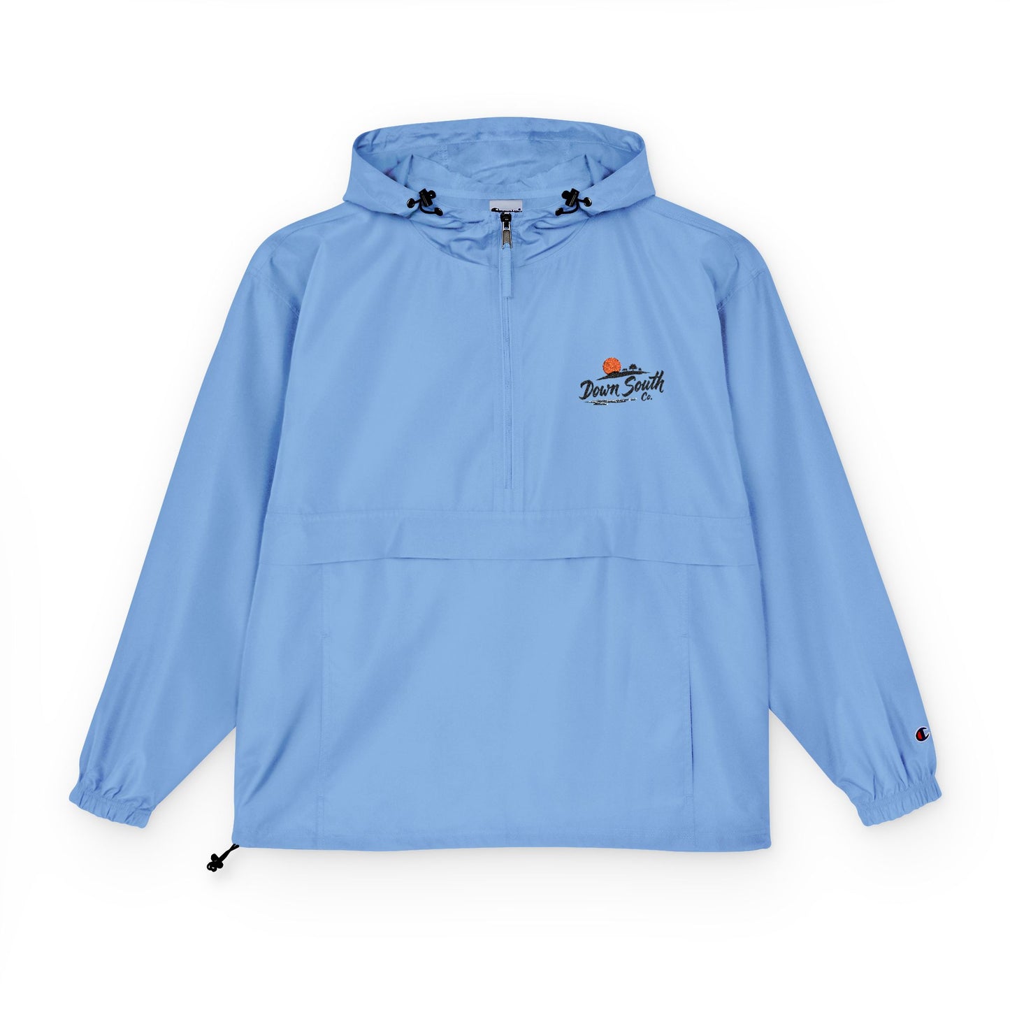 Down South Co. Packable Champion Anorak Jacket —  Embroidered Hooded Windbreaker