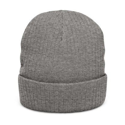Down South Ribbed Knit Beanie — Embroidered Cuffed Winter Hat